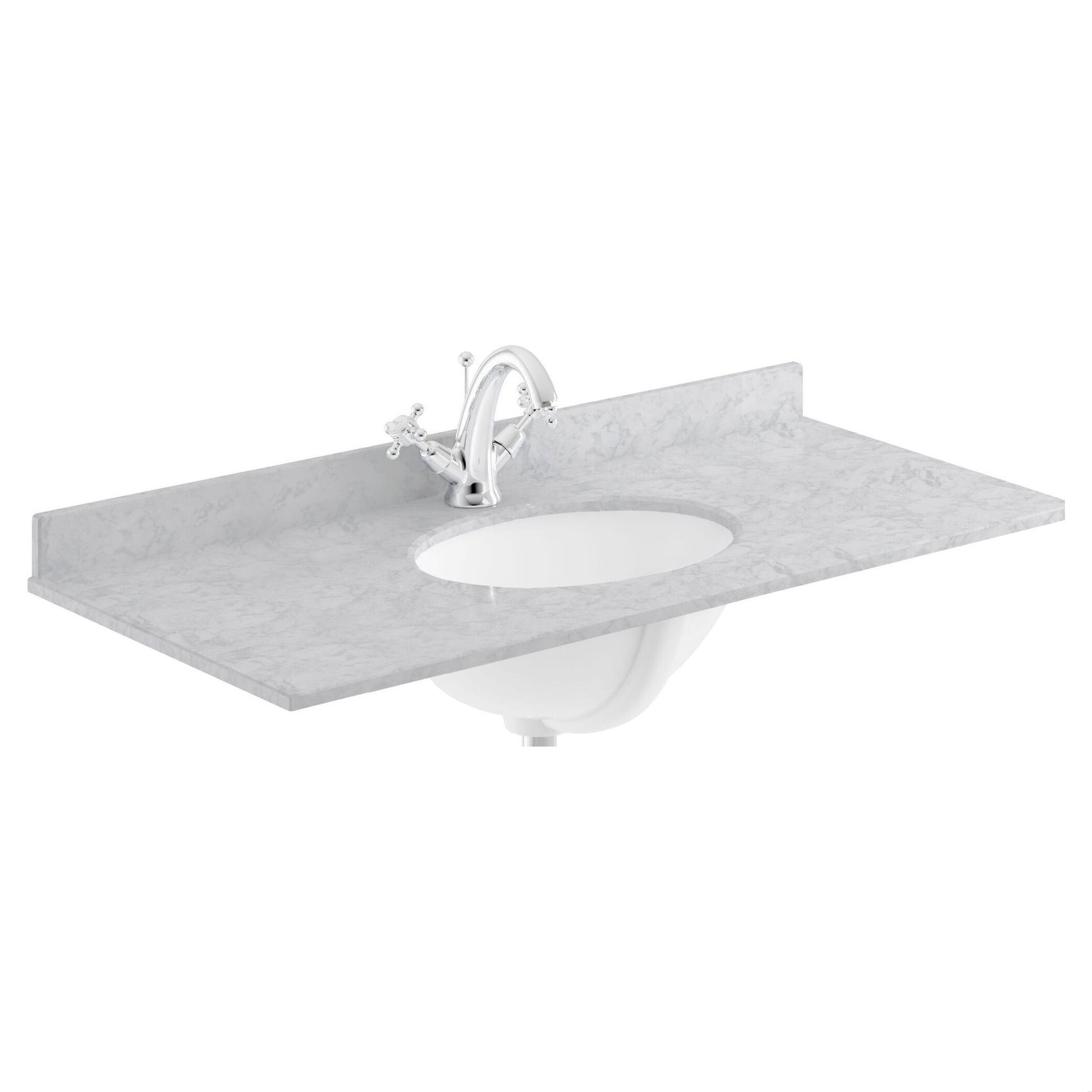 [BCMT247] 1000 Rectangle Marble Top/Basin 1TH - Cutout