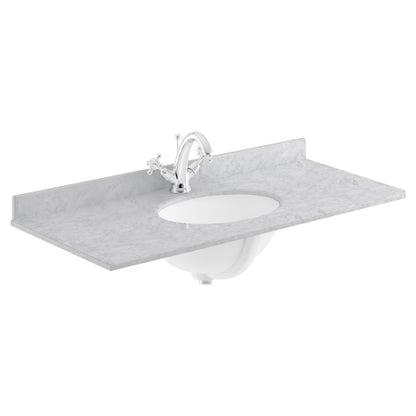 [BCMT247] 1000 Rectangle Marble Top/Basin 1TH - Cutout