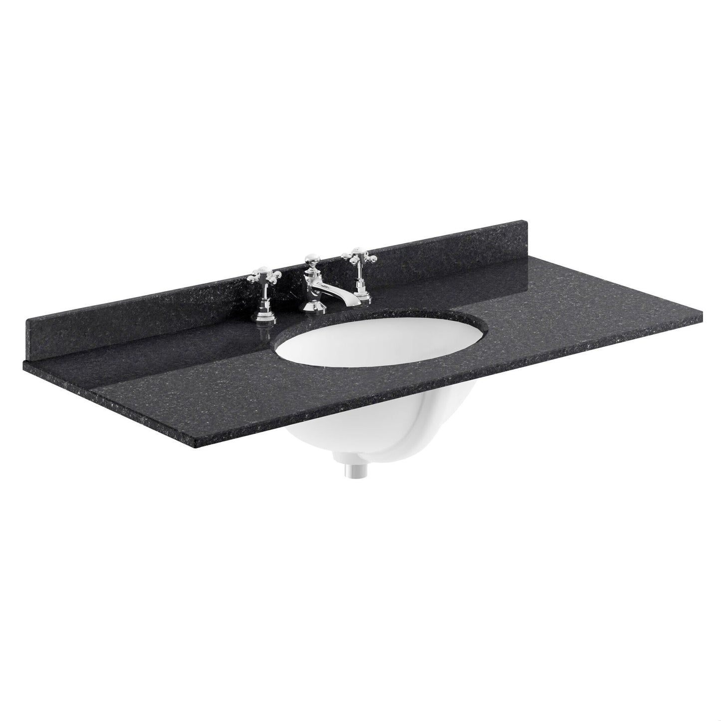 [BCMT248] 1000 Rectangle Marble Top/Basin 3TH - Cutout