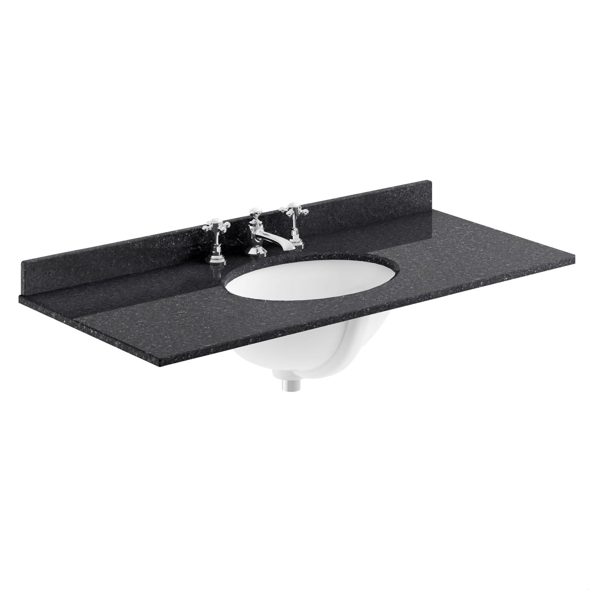 [BCMT248] 1000 Rectangle Marble Top/Basin 3TH - Cutout