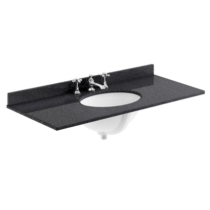 [BCMT248] 1000 Rectangle Marble Top/Basin 3TH - Cutout