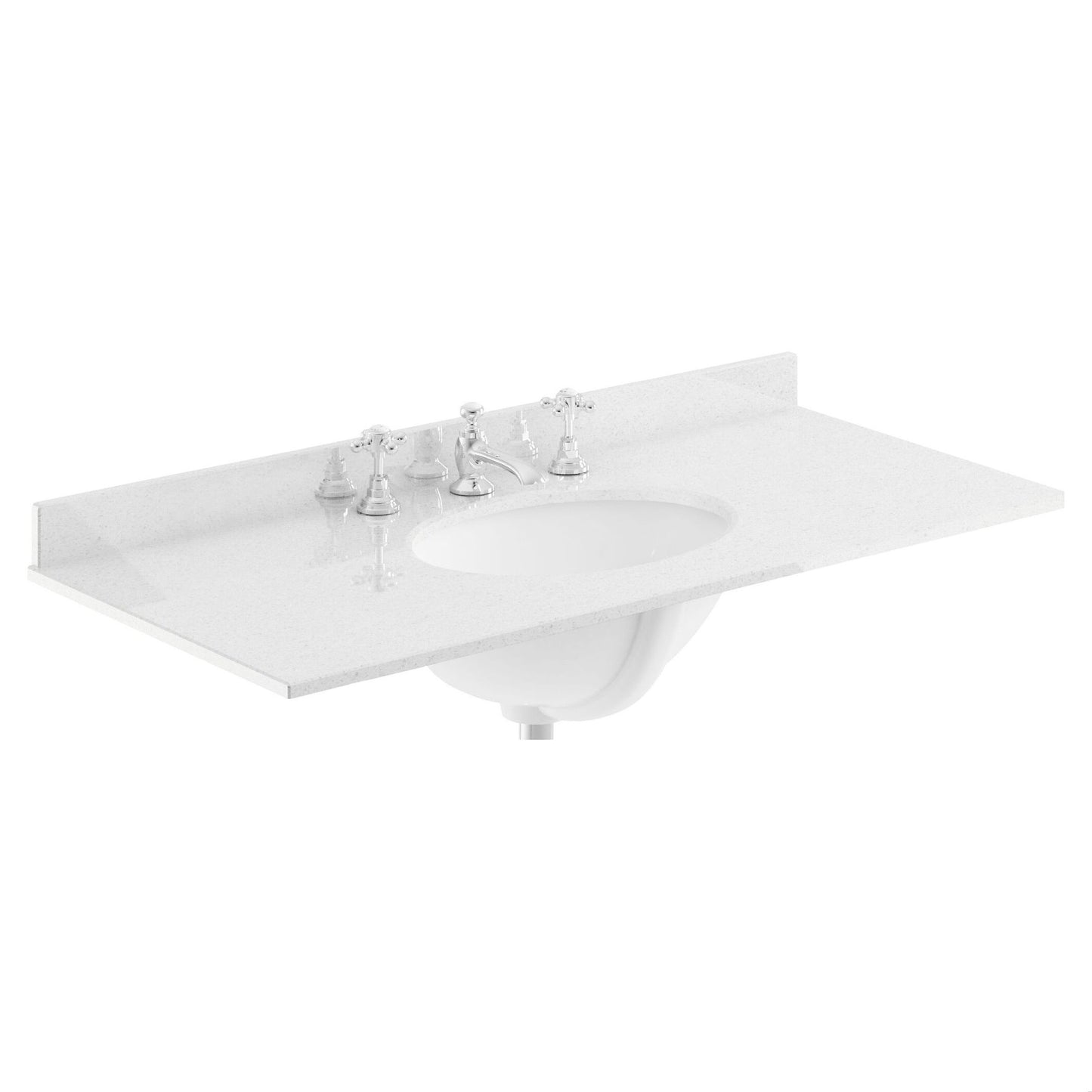 [BCMT249] 1000 Rectangle Marble Top/Basin 3TH - Cutout