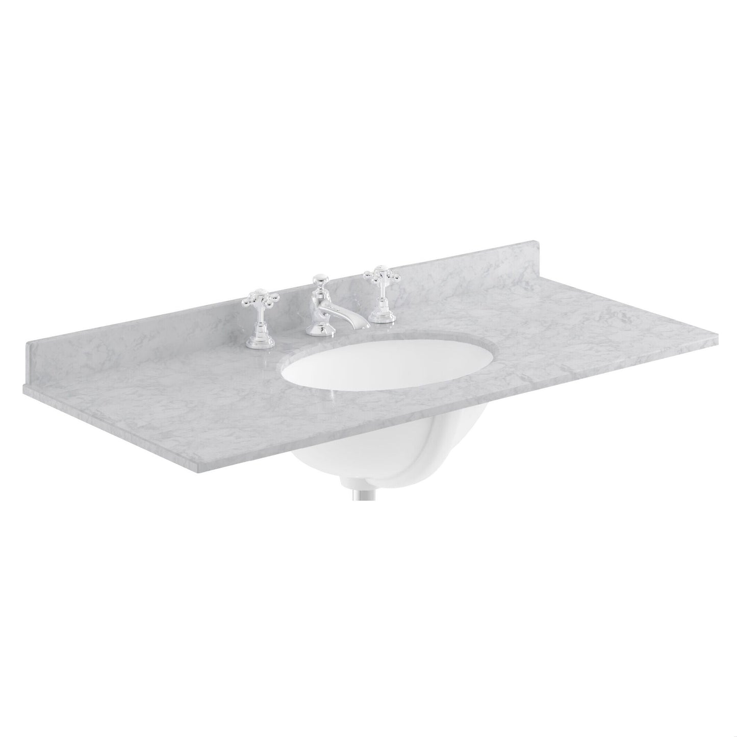 [BCMT250] 1000 Rectangle Marble Top/Basin 3TH - Cutout