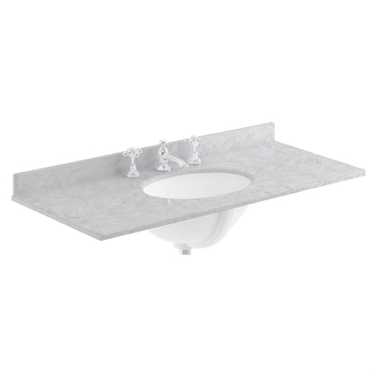 [BCMT250] 1000 Rectangle Marble Top/Basin 3TH - Cutout