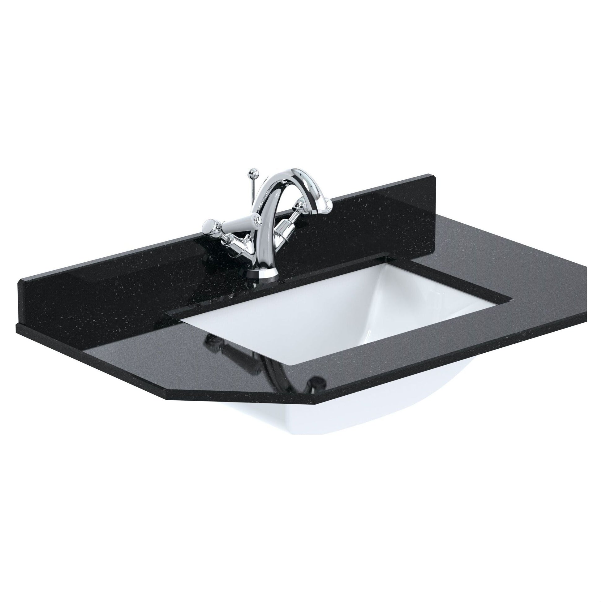 [BCMT263] 750 SINGLE BOWL ANGLED MARBLE TOP 1TH - Cutout