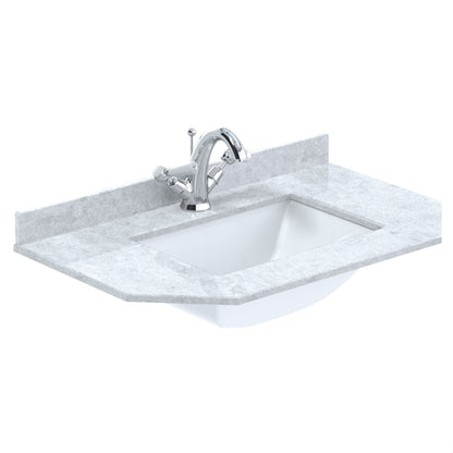 [BCMT264] 750 SINGLE BOWL ANGLED MARBLE TOP 1TH - Cutout