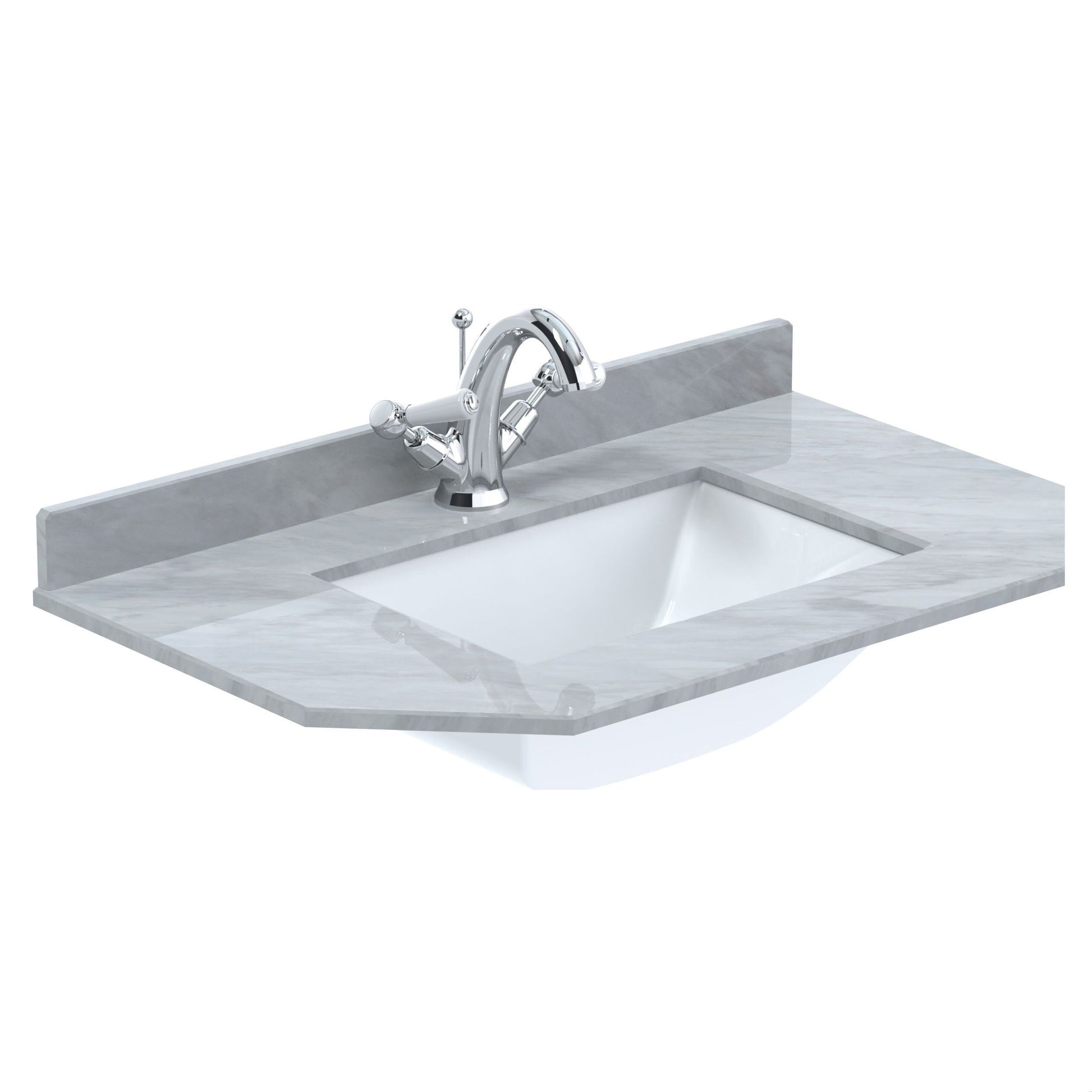 [BCMT265] 750 SINGLE BOWL ANGLED MARBLE TOP 1TH - Cutout
