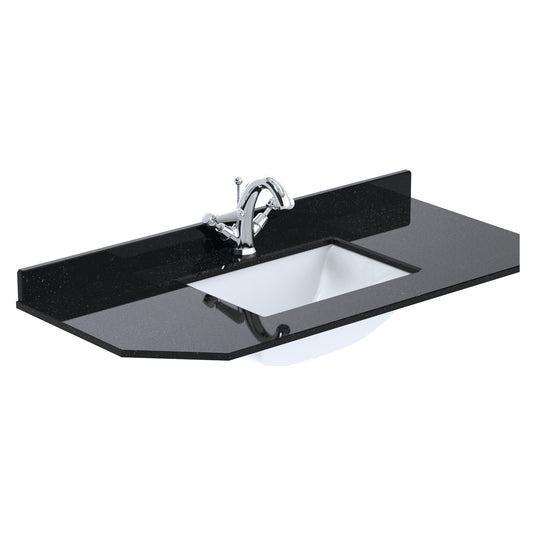 [BCMT269] 1000 SINGLE BOWL ANGLED MARBLE TOP 1TH - Cutout