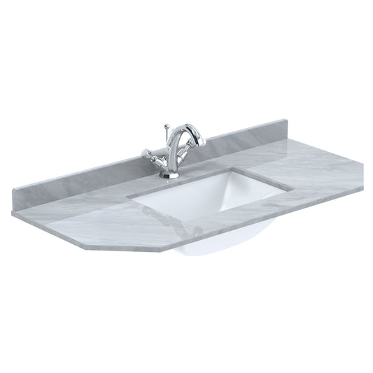 [BCMT271] 1000 SINGLE BOWL ANGLED MARBLE TOP 1TH - Cutout