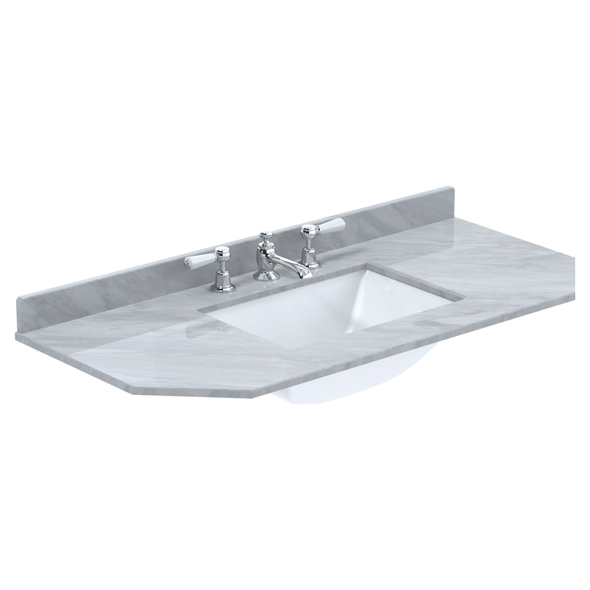 [BCMT274] 1000 SINGLE BOWL ANGLED MARBLE TOP 3TH - Cutout