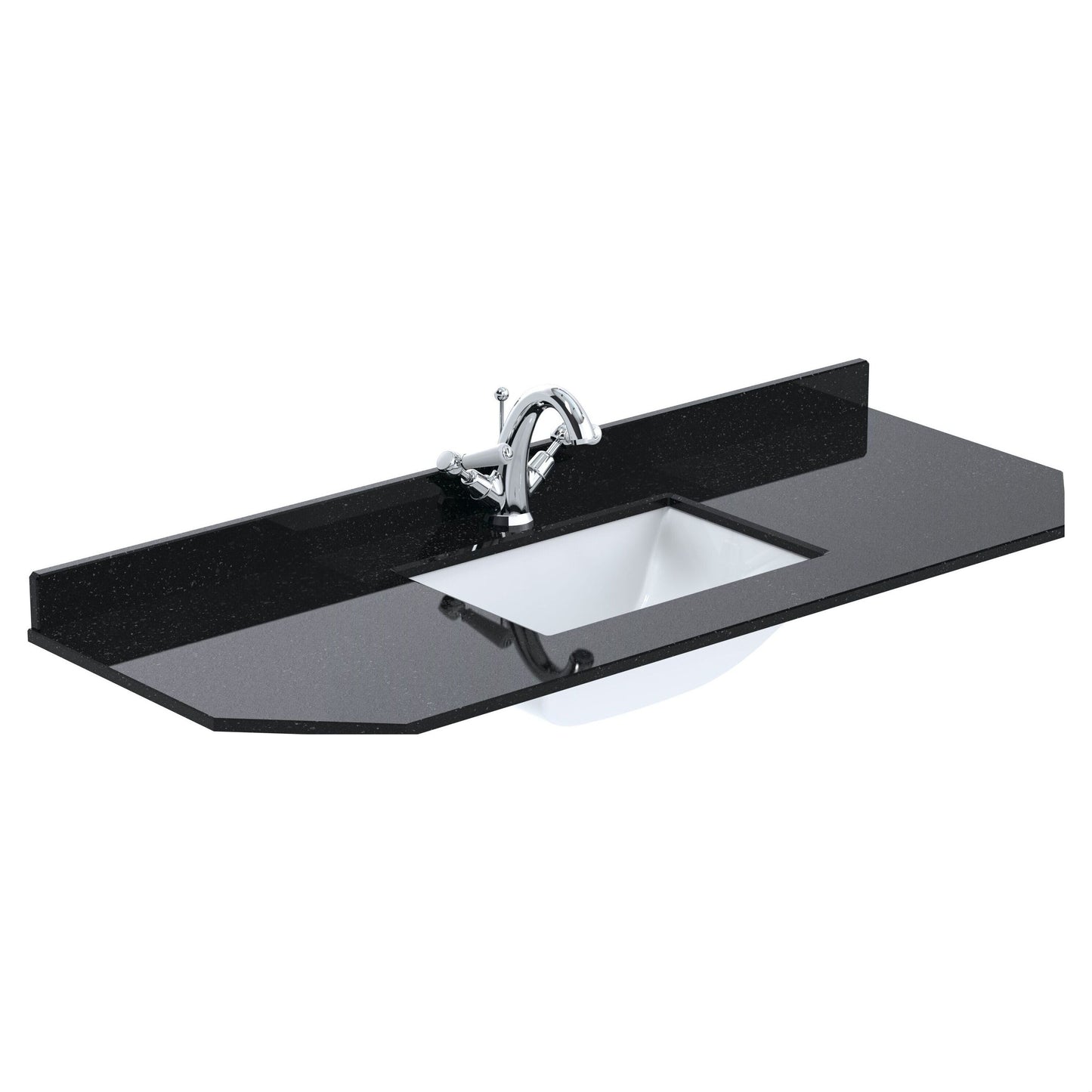 [BCMT275] 1200 SINGLE BOWL ANGLED MARBLE TOP 1TH - Cutout