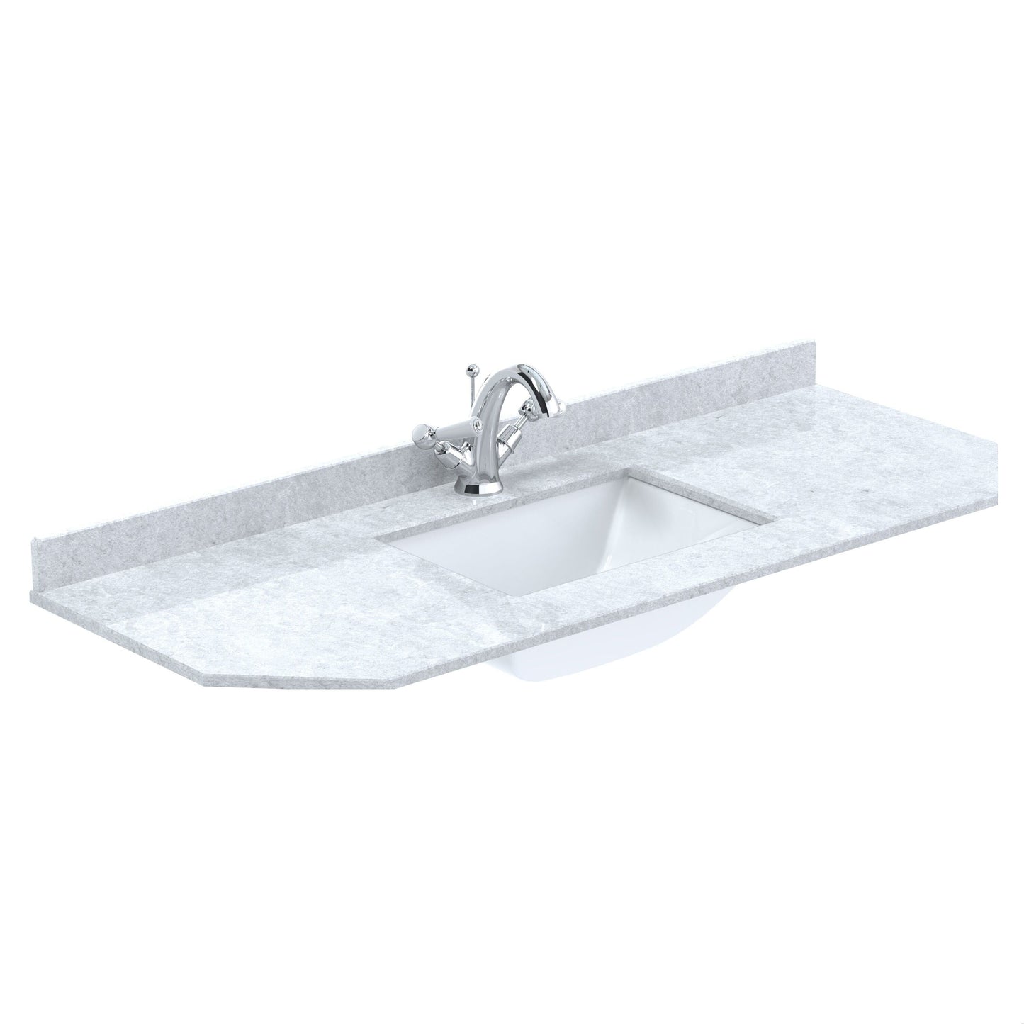 [BCMT276] 1200 SINGLE BOWL ANGLED MARBLE TOP 1TH - Cutout