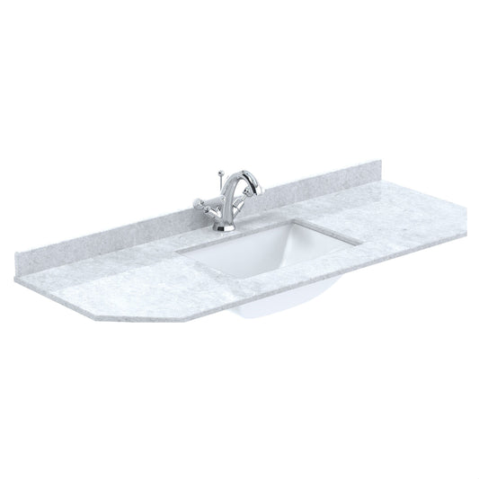 [BCMT276] 1200 SINGLE BOWL ANGLED MARBLE TOP 1TH - Cutout