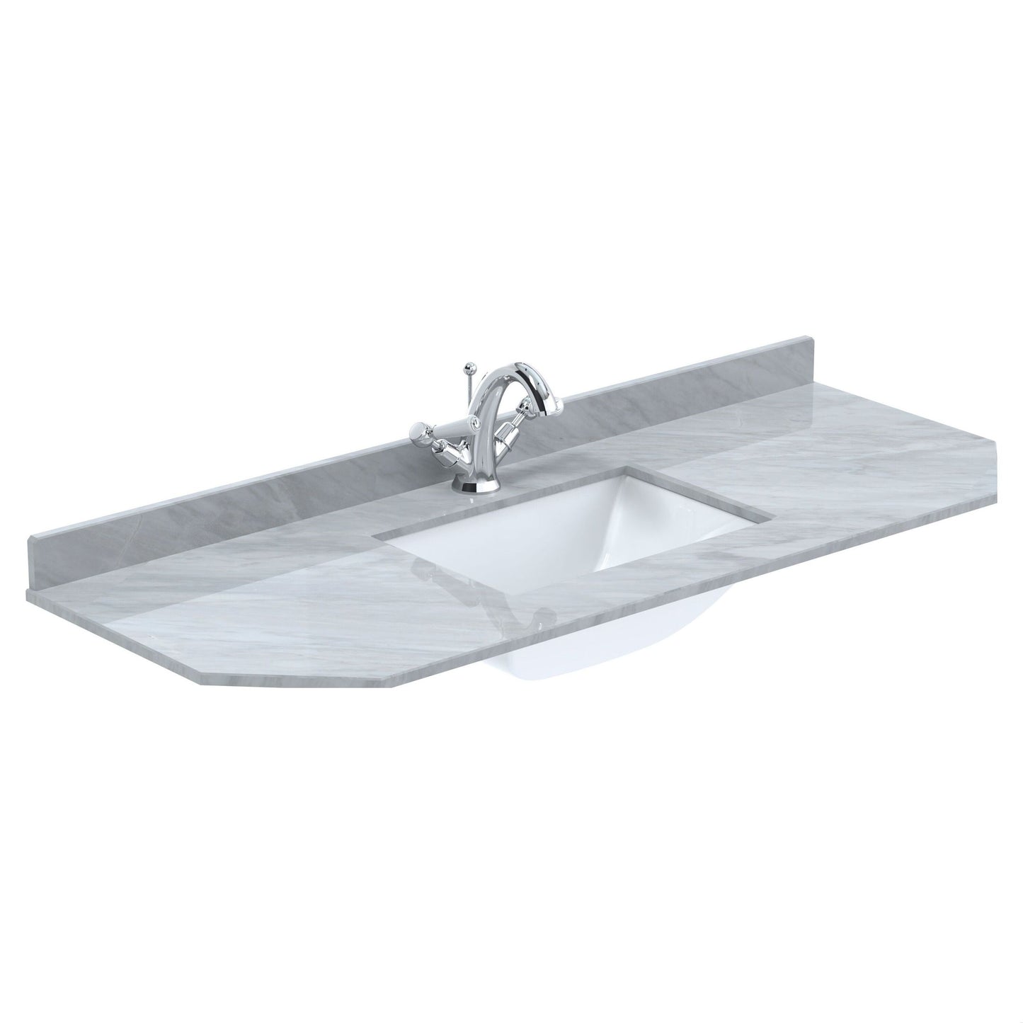 [BCMT277] 1200 SINGLE BOWL ANGLED MARBLE TOP 1TH - Cutout