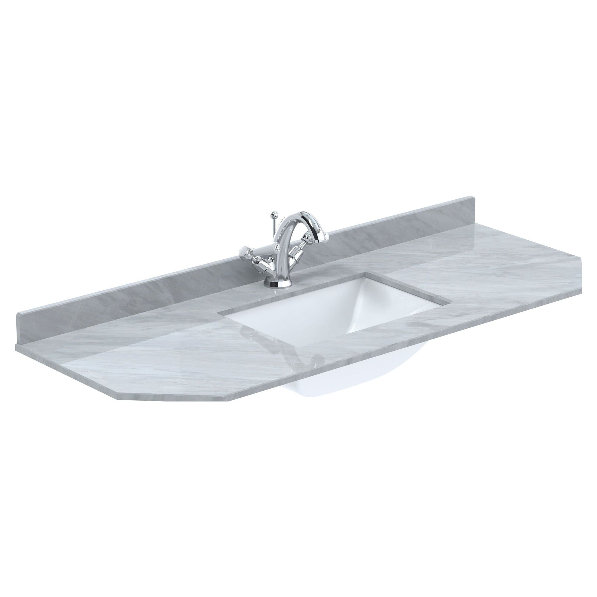 [BCMT277] 1200 SINGLE BOWL ANGLED MARBLE TOP 1TH - Cutout