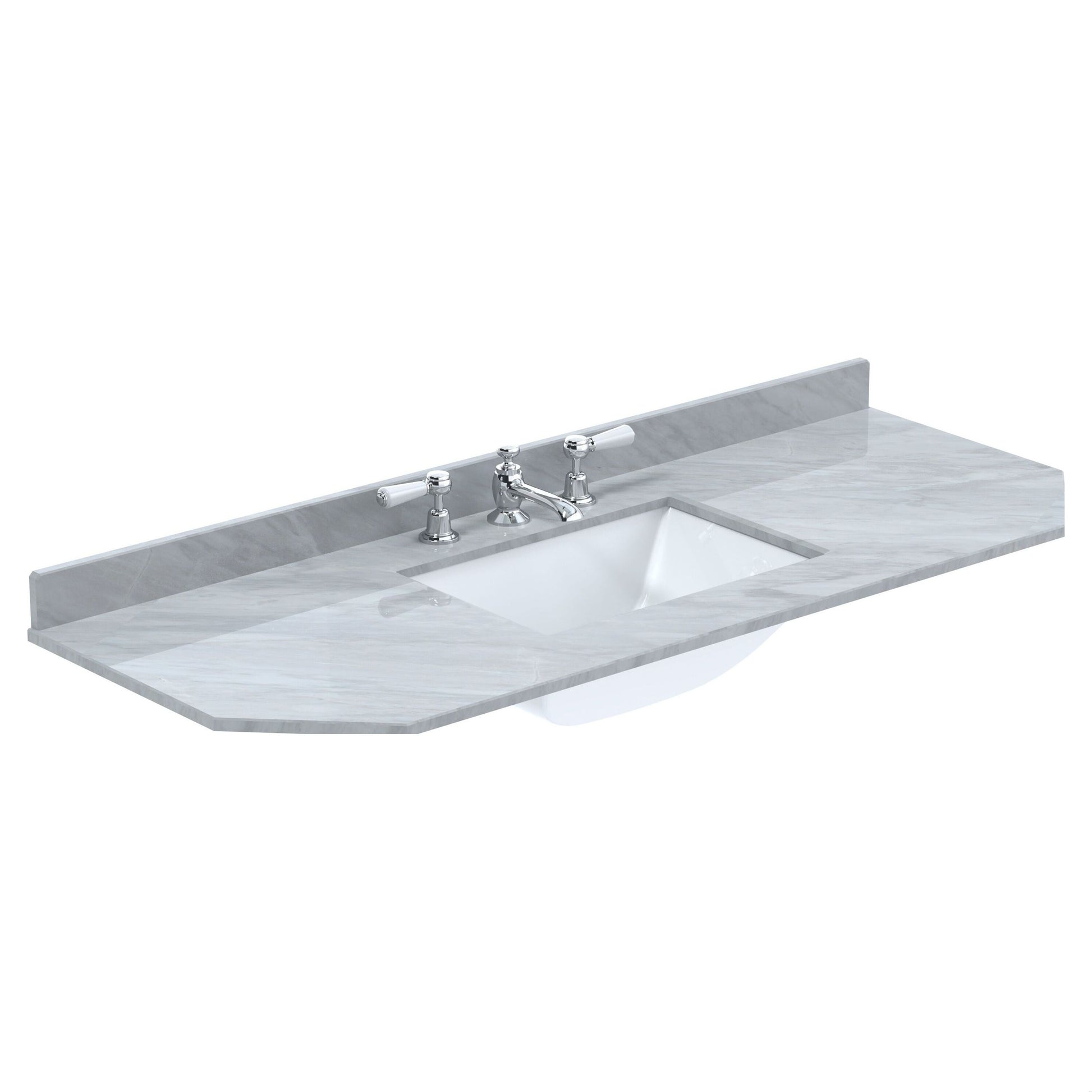 [BCMT280] 1200 SINGLE BOWL ANGLED MARBLE TOP 3TH - Cutout