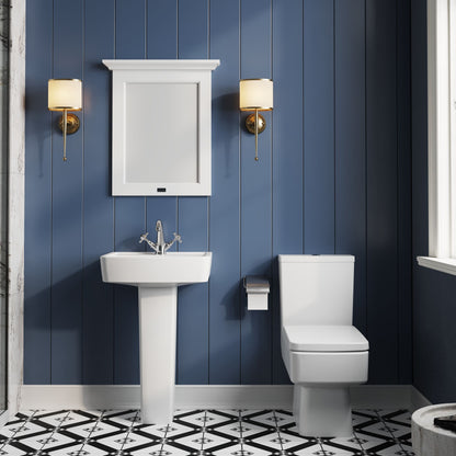 [BCOP013] Forsbrook Square 1 Tap Hole Bathroom Basin - Choose Size and Pedestal Type - Lifestyle 1
