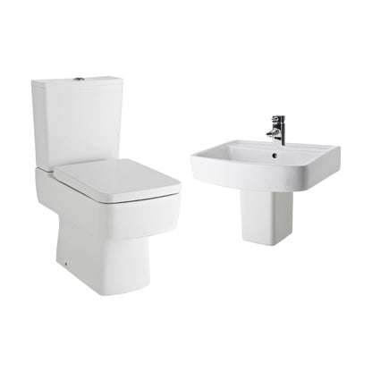 [BCOP014] Forsbrook Square 1 Tap Hole Bathroom Basin - Choose Size and Pedestal Type - Cutout