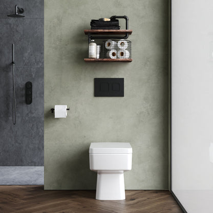 [BCOP106] Square Back to Wall Toilet Pan, Modern Compact Ceramic WC Design, 400mm x 350mm x 520mm - White by Balterley - Lifestyle 1