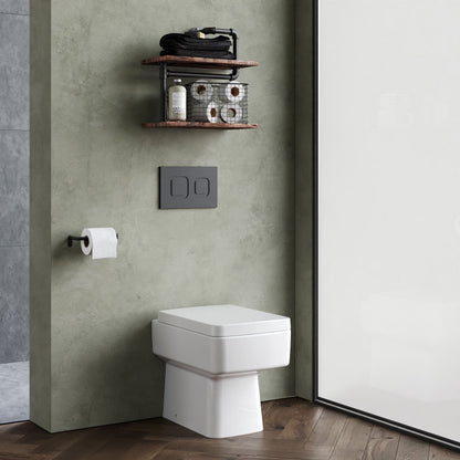 [BCOP106] Square Back to Wall Toilet Pan, Modern Compact Ceramic WC Design, 400mm x 350mm x 520mm - White by Balterley - Lifestyle 3