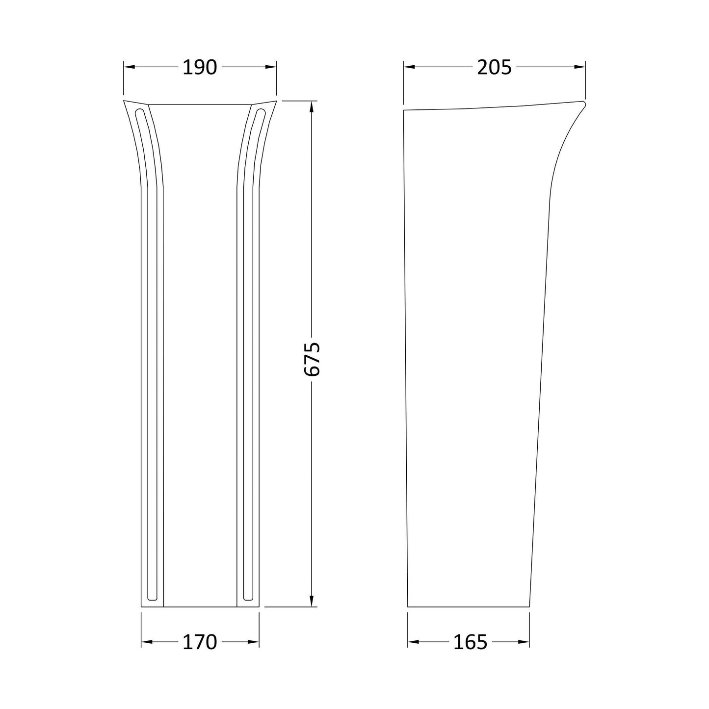 [BCQU303] Pedestal - Technical Drawing
