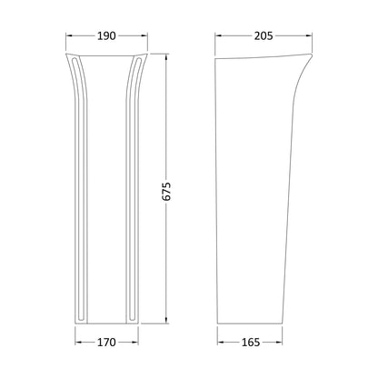 [BCQU303] Pedestal - Technical Drawing