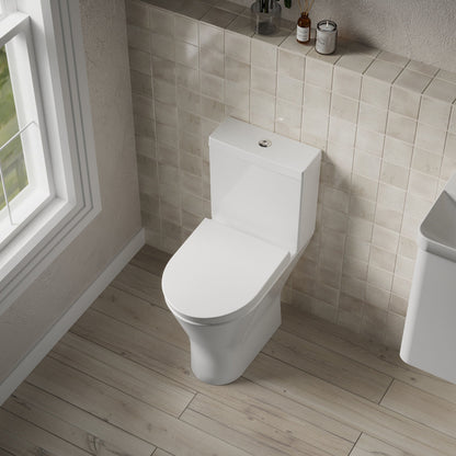 [BCQU391] Comfort Height Rimless Toilet Pan, Cistern & Soft Close Seat - 845x380x605mm - Lifestyle 2