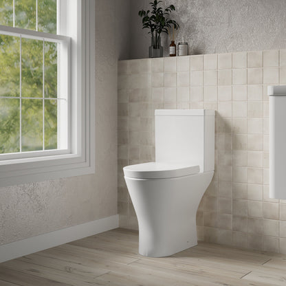 [BCQU391] Comfort Height Rimless Toilet Pan, Cistern & Soft Close Seat - 845x380x605mm - Lifestyle 3