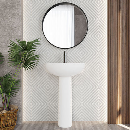 [BCRI003] Round 1 Tap Hole Basin with Full Pedestal - Lifestyle 1