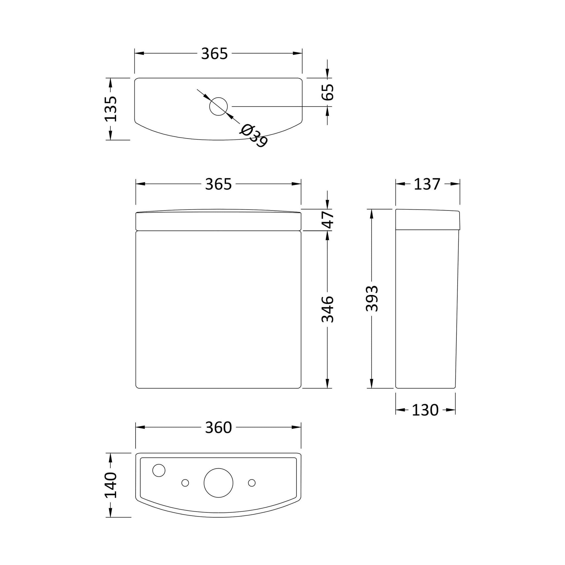[BCRI381] Curved Cistern - Technical Drawing