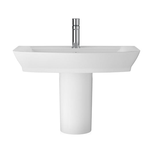 [BCSP005] Spirit Square Ceramic Basin and Semi Pedestal, 550mm - Balterley - Cutout