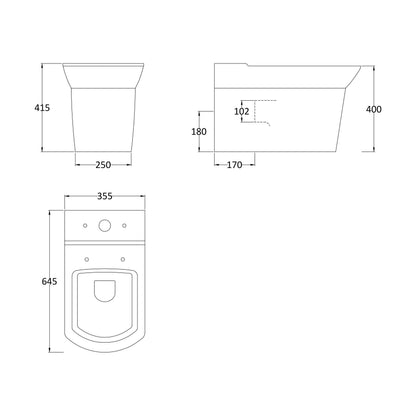 [BCSP300] Flush To Wall Cc Pan - Technical Drawing
