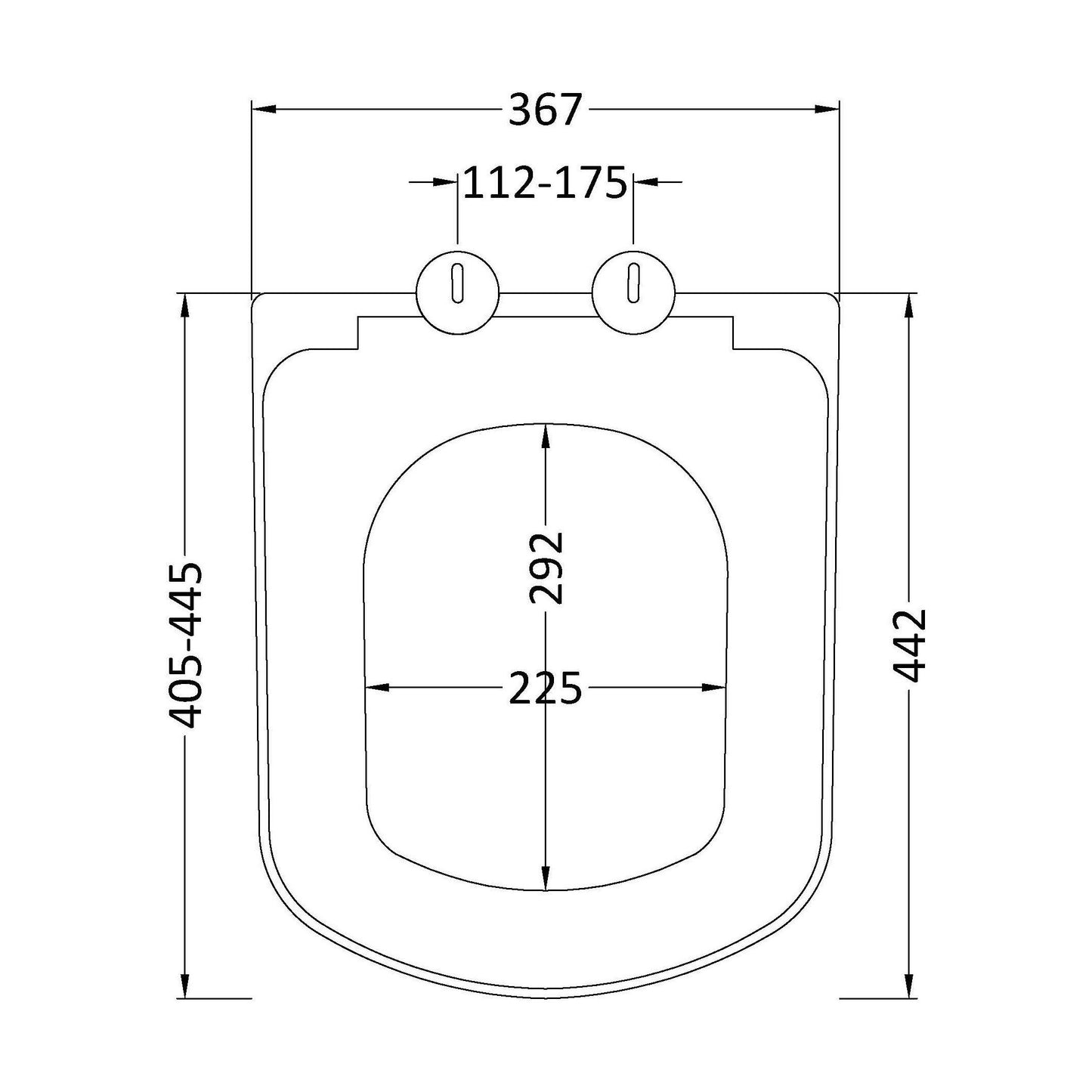 [BCSP699] Soft Close Seat - Technical Drawing