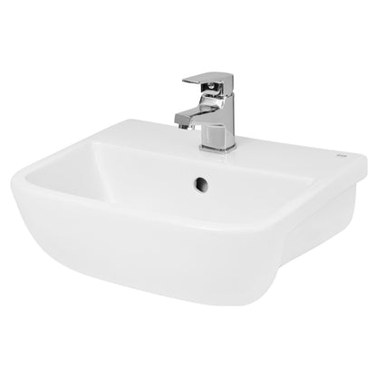 [BCSR004] Square Ceramics Semi Recessed 1 Tap Hole Basin (Tap Not Included), 420mm - Balterley - Cutout