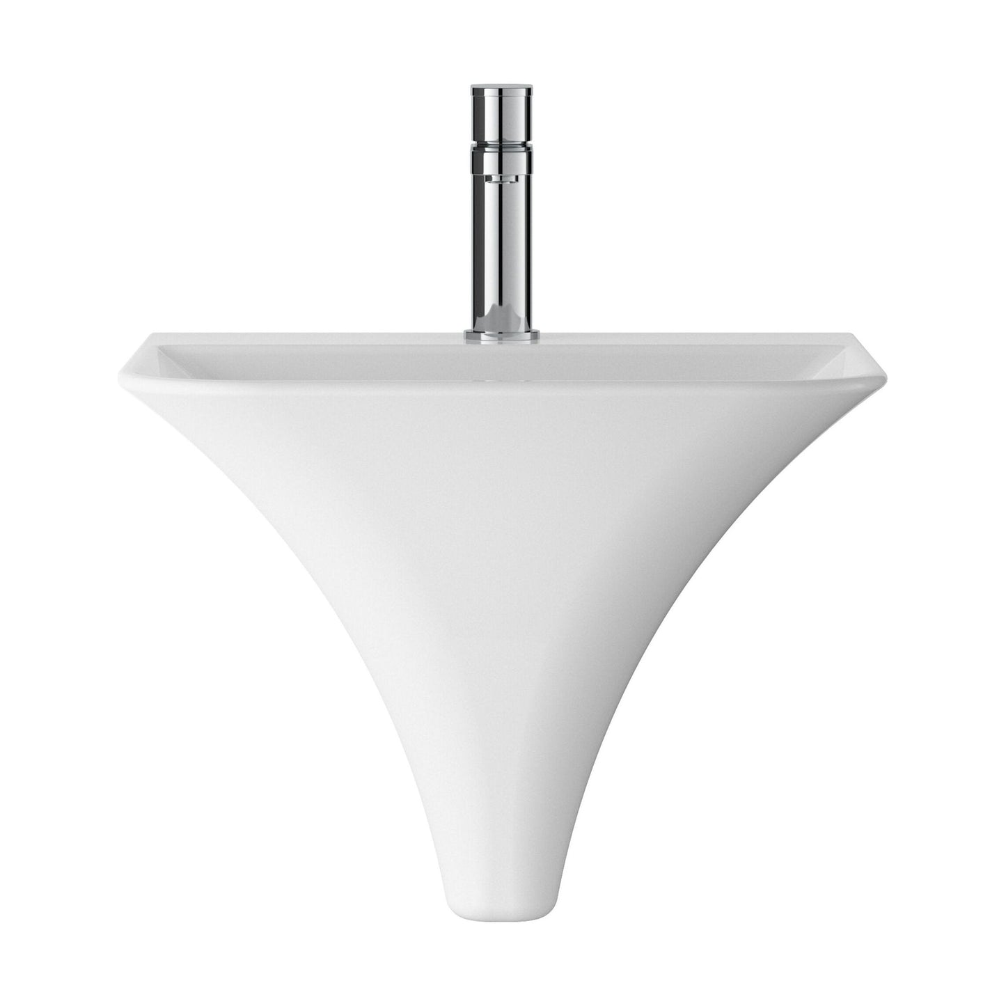 [BCSU102] Trysull Contemporary Wall Hung 1 Tap Hole Ceramic Bathroom Basin, 350 x 460 x 415mm - Cutout