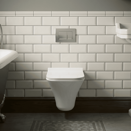 [BCSU140] Trysull Contemporary Wall Hung Rimless Toilet Pan and Seat, 355 x 350 x 490mm - Silo