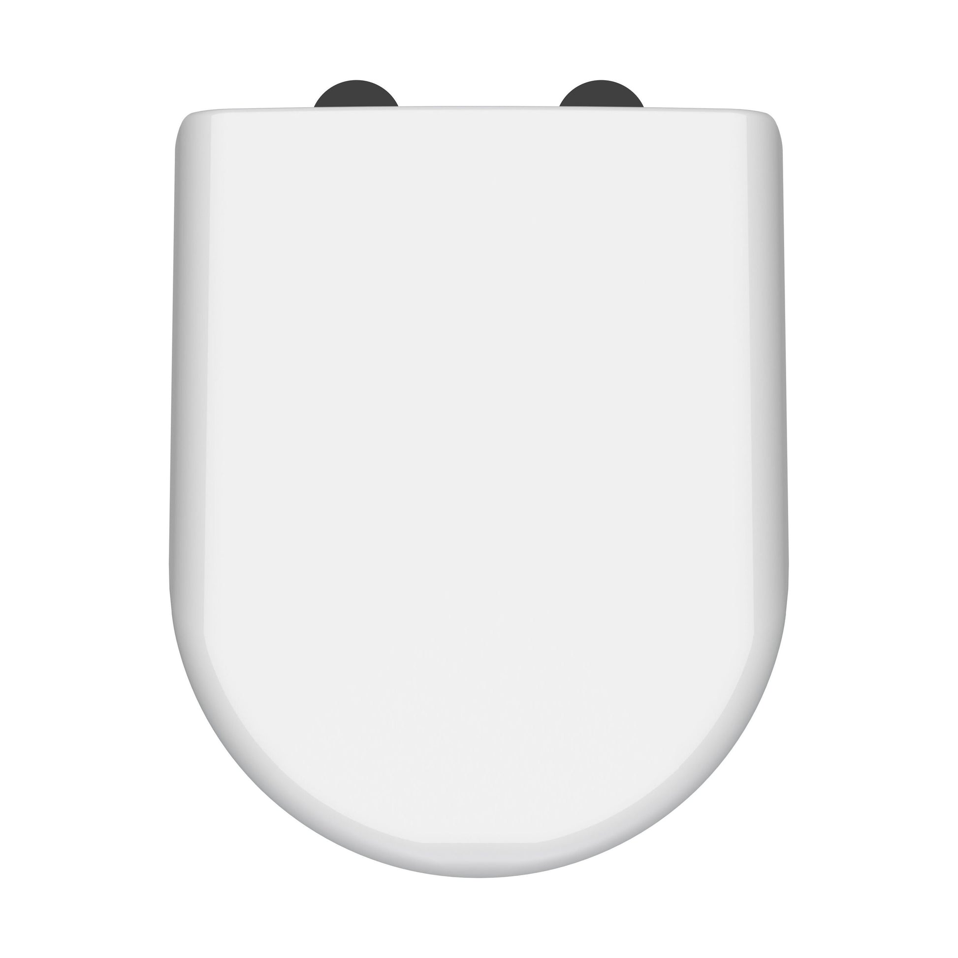 [BCTS004B] Balterley D-Shaped Soft Close Gloss White Toilet Seat With Top Fix Hinge - Cutout