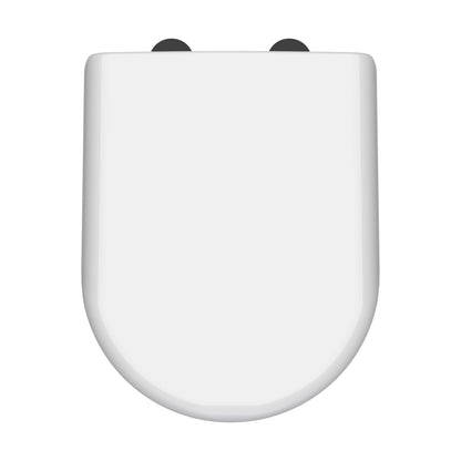[BCTS004B] Balterley D-Shaped Soft Close Gloss White Toilet Seat With Top Fix Hinge - Cutout