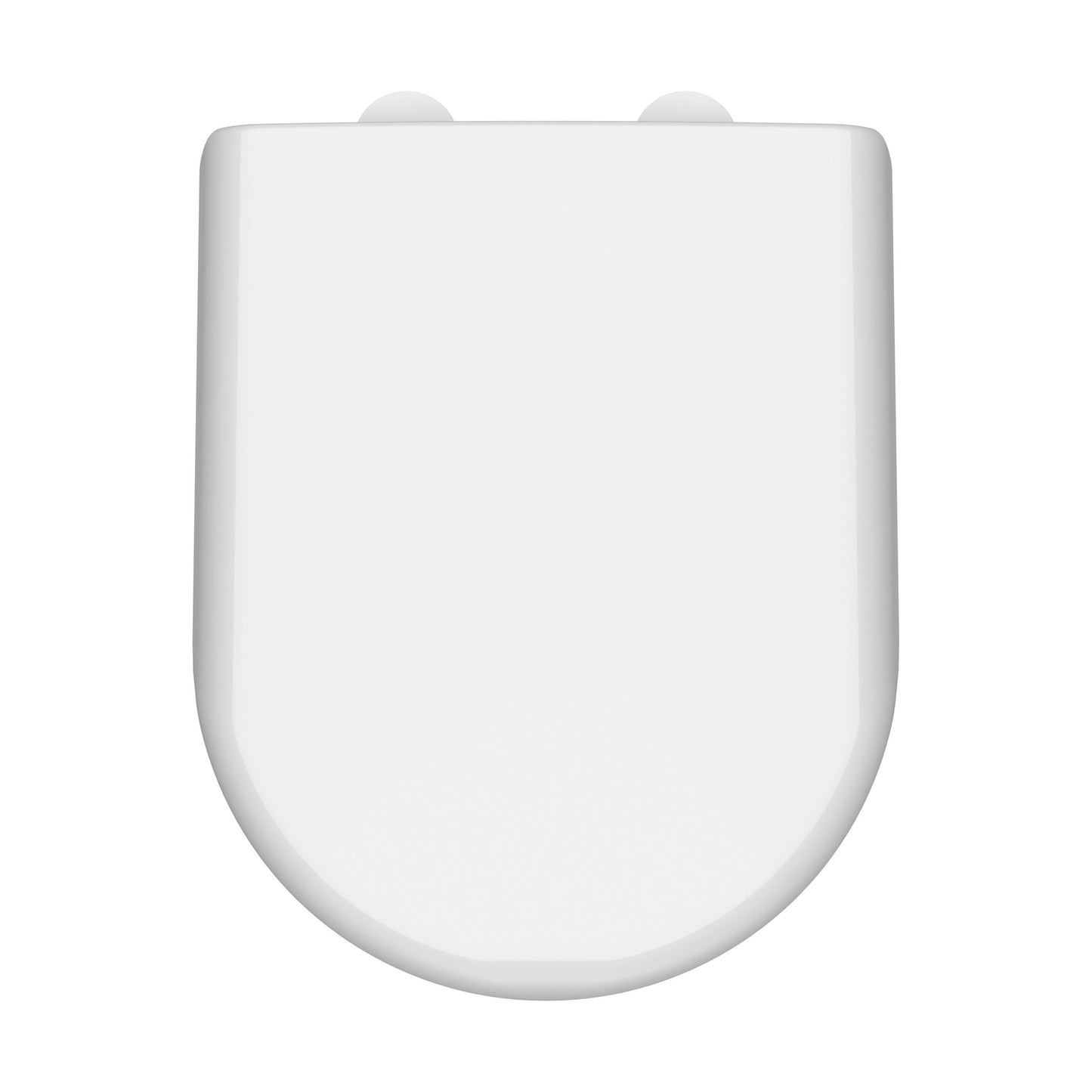 [BCTS004W] Balterley D-Shaped Soft Close Gloss White Toilet Seat With Top Fix Hinge - Cutout