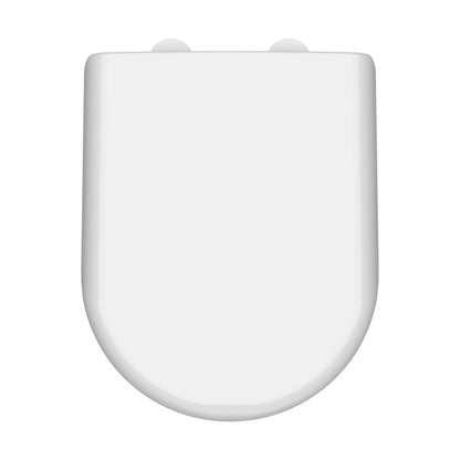 [BCTS004W] Balterley D-Shaped Soft Close Gloss White Toilet Seat With Top Fix Hinge - Cutout