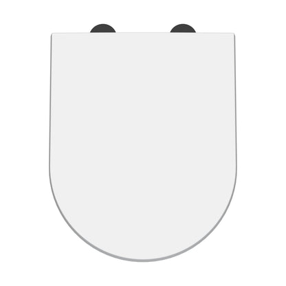 [BCTS007B] Balterley D-Shaped Soft Close Gloss White Toilet Seat With Top Fix Hinge - Cutout