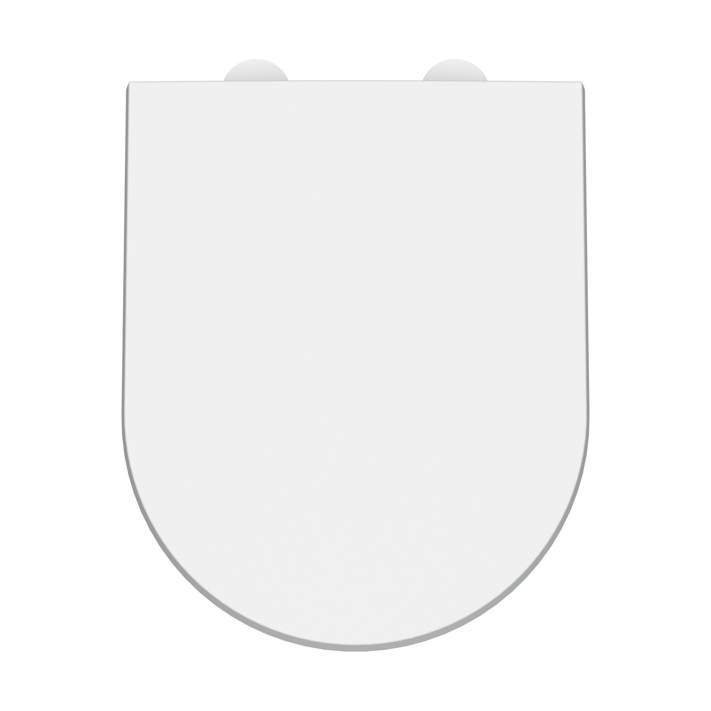 [BCTS007W] Balterley D-Shaped Soft Close Gloss White Toilet Seat With Top Fix Hinge - Cutout