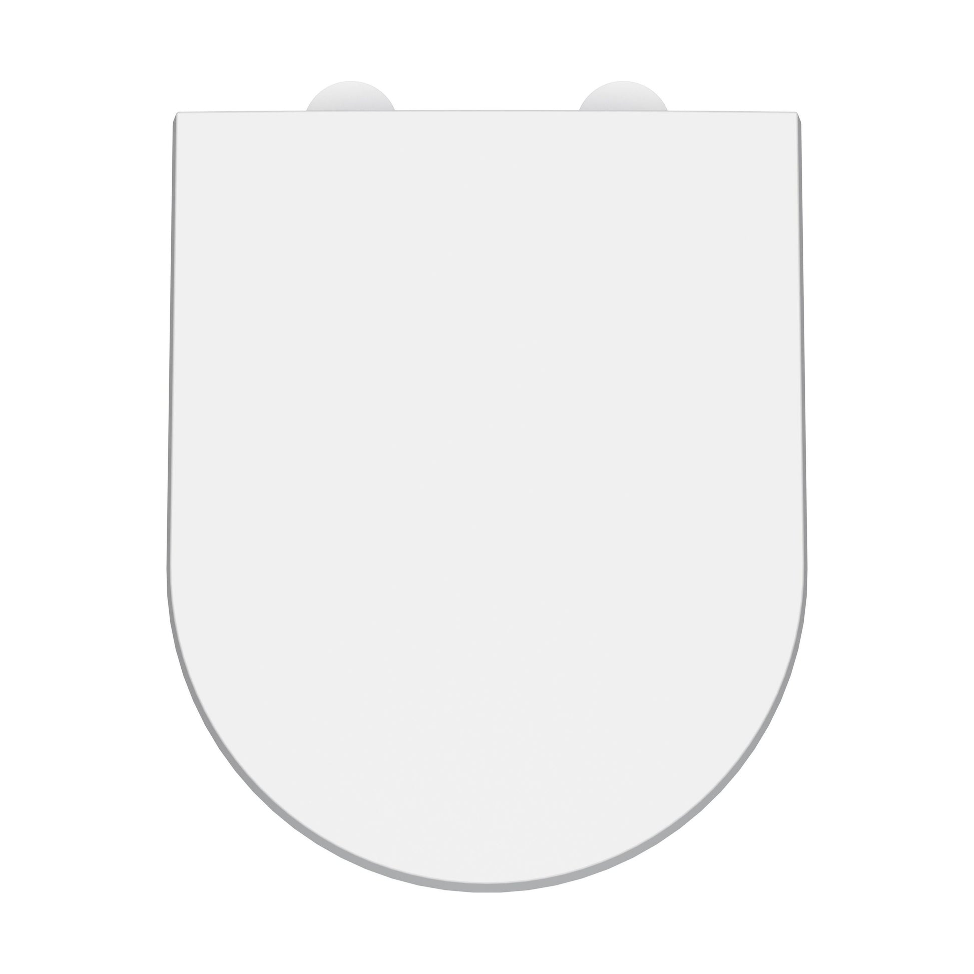 [BCTS007W] Balterley D-Shaped Soft Close Gloss White Toilet Seat With Top Fix Hinge - Cutout