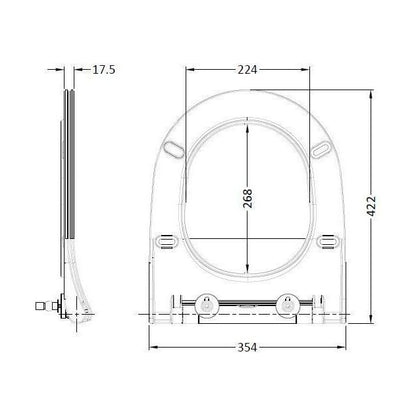 [BCTS398] Round Sandwich Soft Close Seat - Technical Drawing