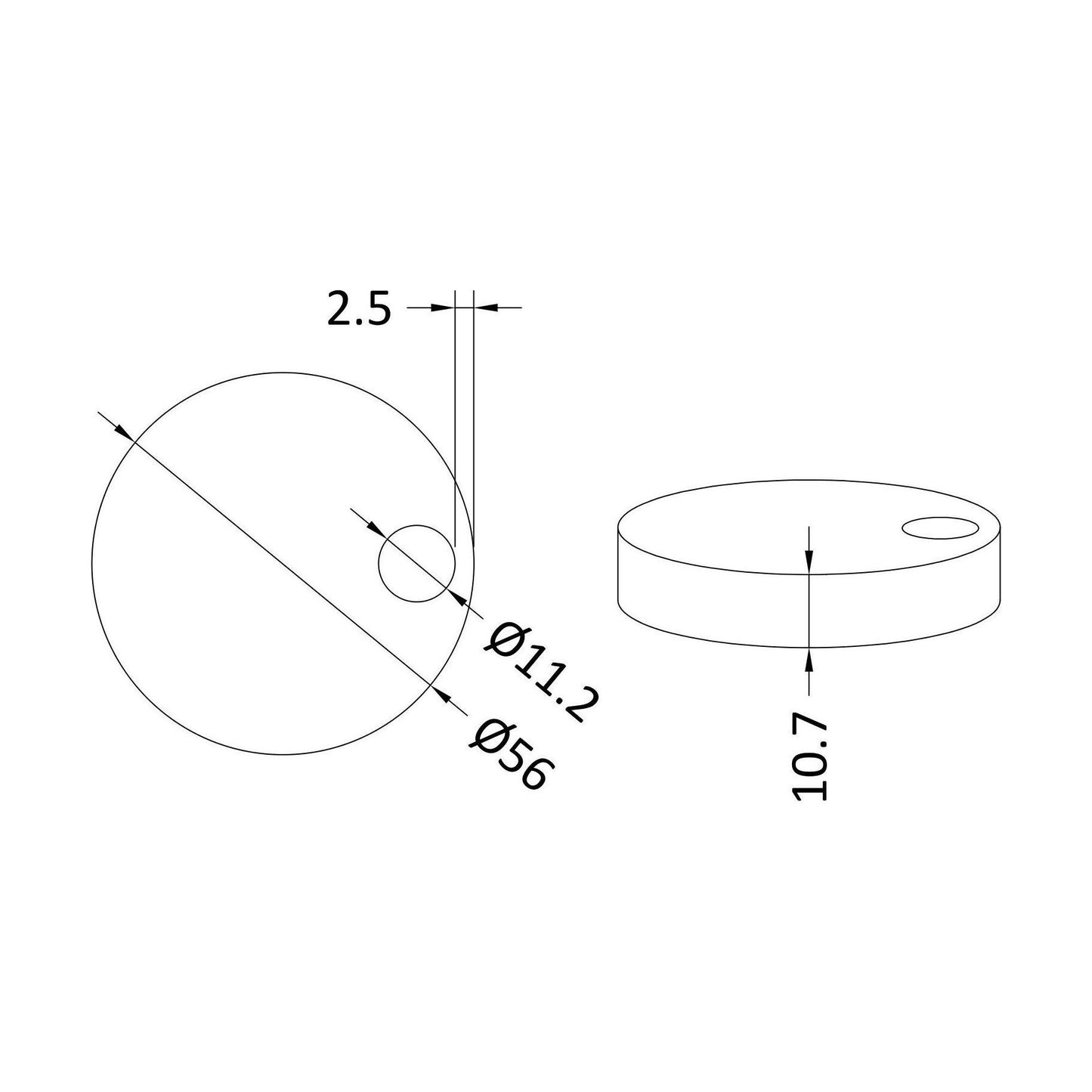 [BCTSC402] Toilet Seat Cover Caps Black NTS004/007 - Technical Drawing