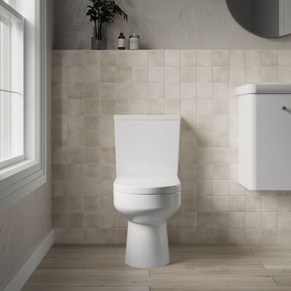 [BCVI003] Copmere Modern White Semi-Flush to Wall Bathroom Toilet Pan & Cistern - 380mm - Lifestyle 1