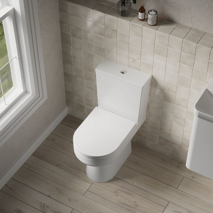 [BCVI003] Copmere Modern White Semi-Flush to Wall Bathroom Toilet Pan & Cistern - 380mm - Lifestyle 2