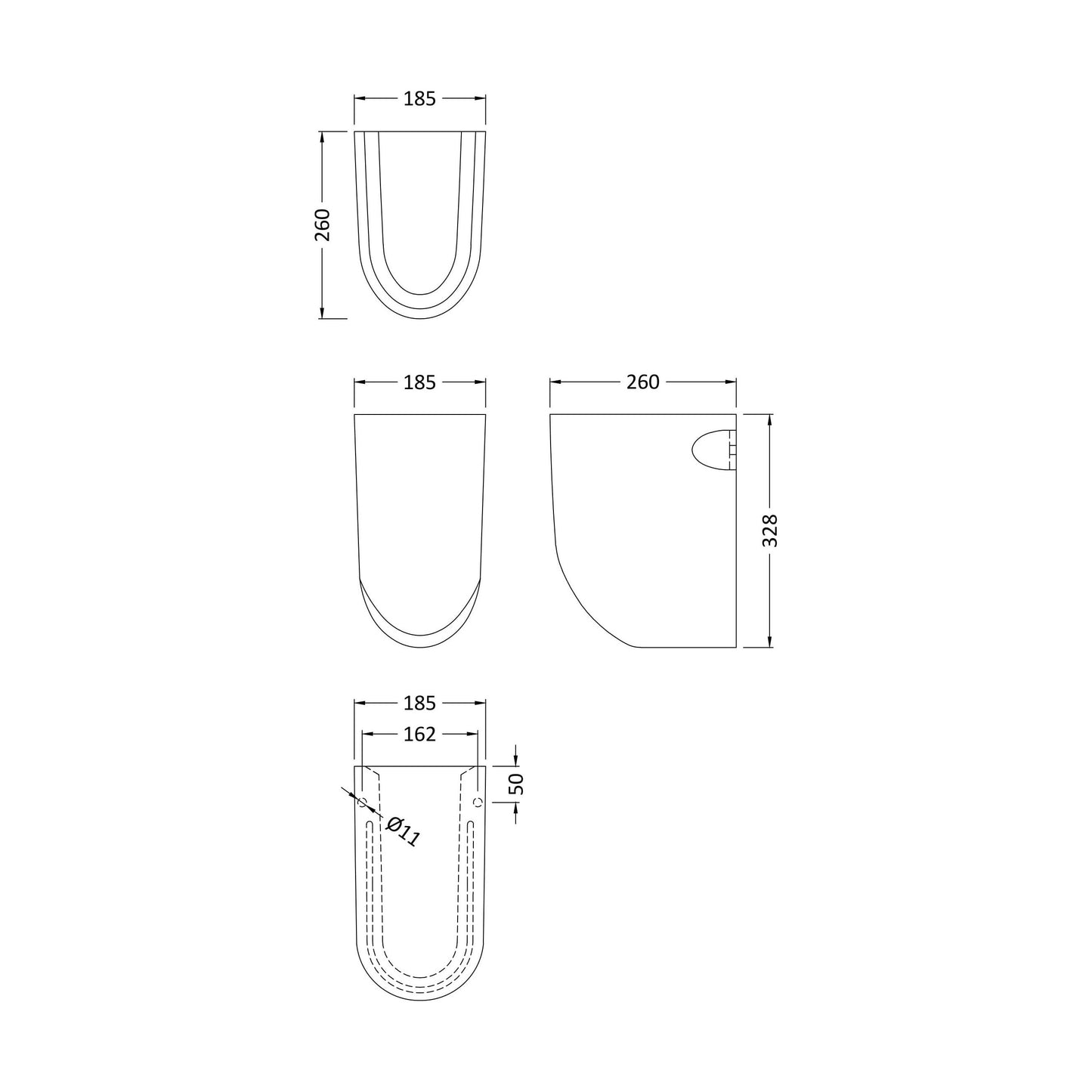 [BCVI207] Semi Pedestal - Technical Drawing