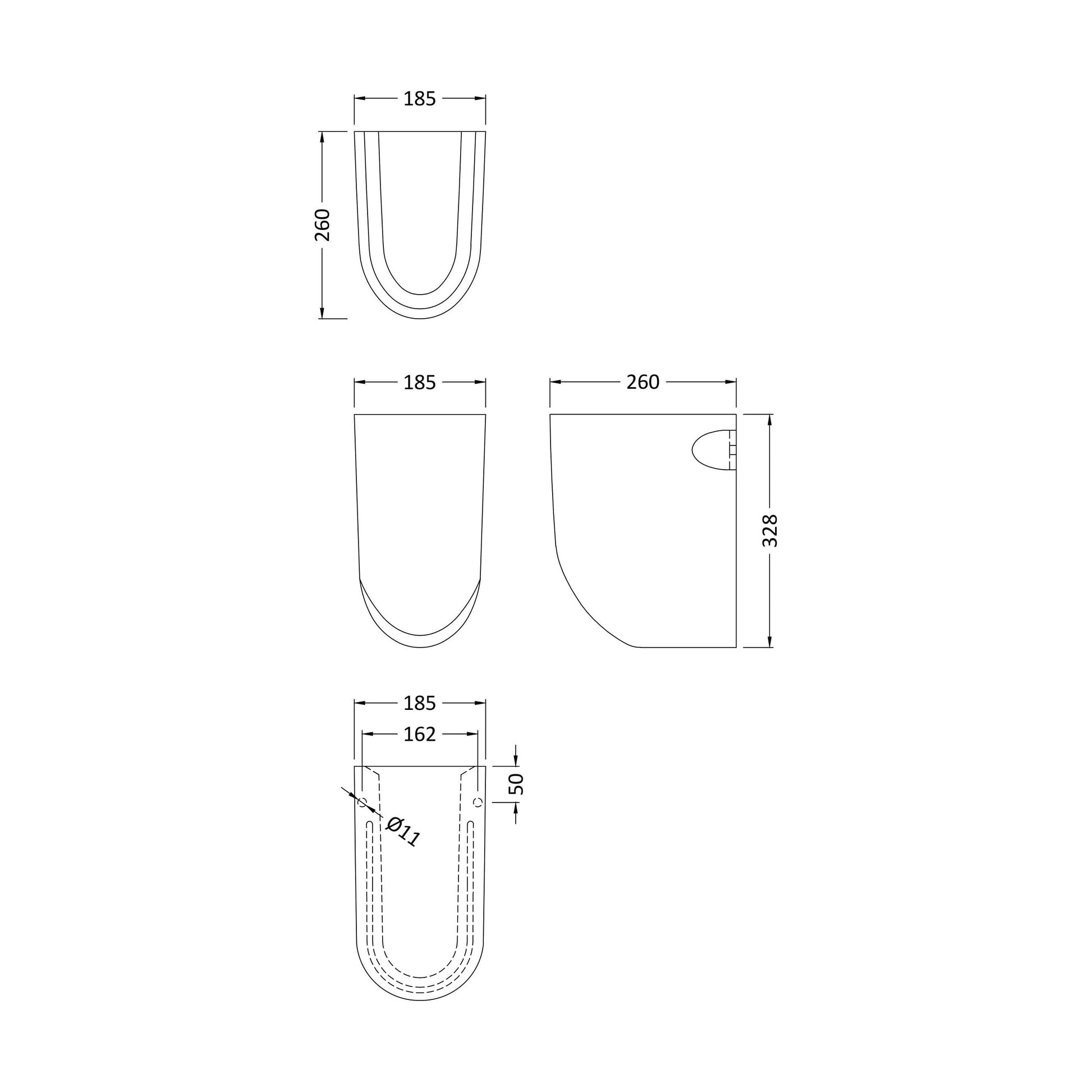 [BCVI207] Semi Pedestal - Technical Drawing