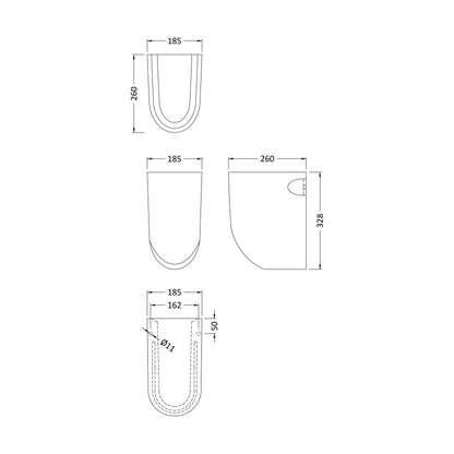 [BCVI207] Semi Pedestal - Technical Drawing